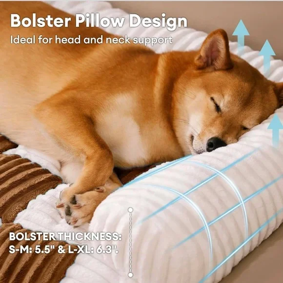 NWT Funny Fuzzy Brown and White Pet Sofa Cover - Picture 3 of 7